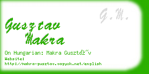 gusztav makra business card